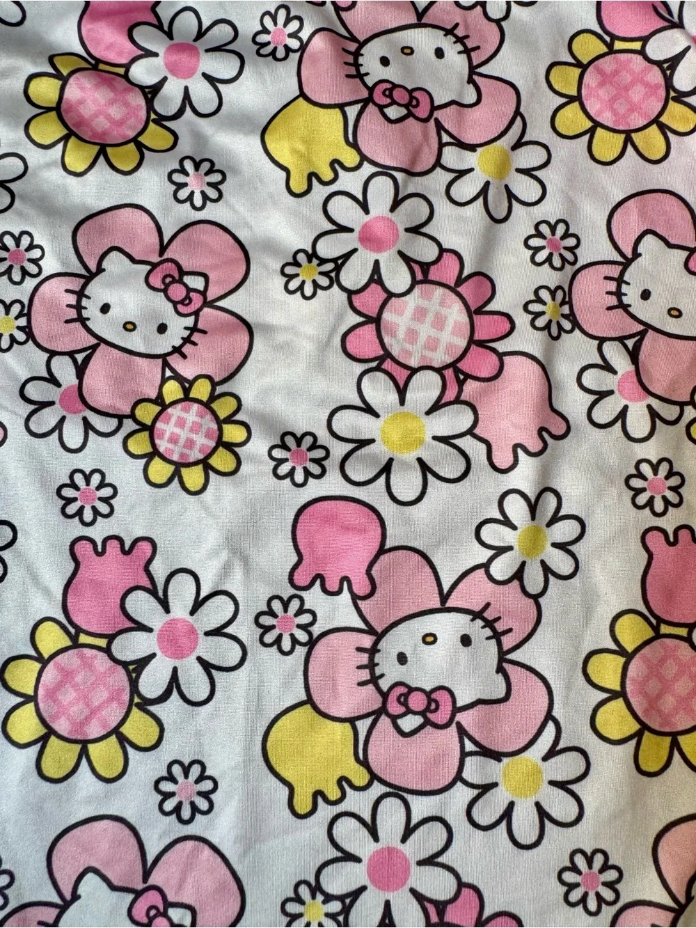 Hello Kitty by Sanrio Pink Floral Ruffle Rashguard Two-Piece Swim Set